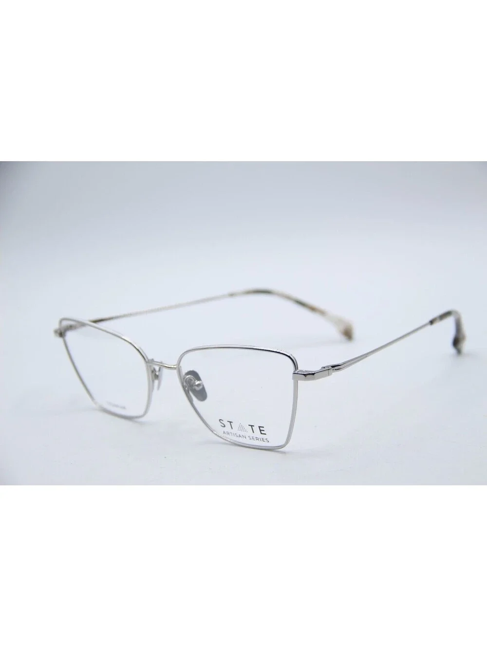 State Eugenie Chrome White Designer Authentic Eyeglasses 56-18-145